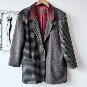Vintage JL Colebrook Eclectic Grandpa Academia Wool Tweed Herringbone Blazer L